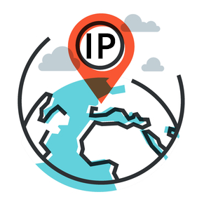 A map pin with IP inside hovers over a stylized globe, representing IP address location or internet geography—an ideal visual for an email marketing agency expanding its global reach. Some clouds are depicted in the background.