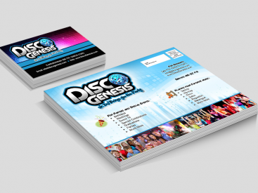 Disco Genesis-Postcard & Business Card Design