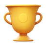A simple, gold trophy cup with two handles on each side, displayed against a plain white background—an ideal image for showcasing credibility boosters in press release marketing.