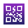 A stylized, white QR code icon on a purple square background with a subtle gradient and rounded corners, representing client portal software.