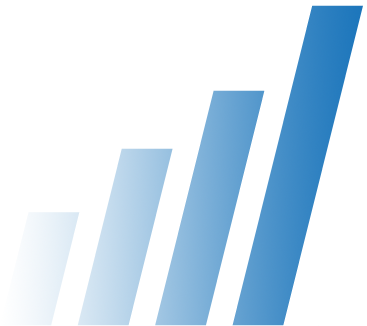 Four vertical bars increase in height from left to right, each bar a progressively darker shade of blue, resembling a bar graph or signal strength indicator—an ideal visual for showcasing affordable SEO packages on a light gray background.